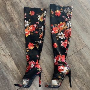 Floral Thigh High Boot- NEW